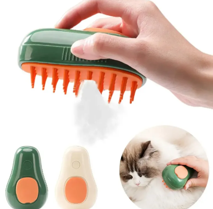 3-in-1 Steam Cat Hair Brush — Grooming, Cleaning & Massage in One