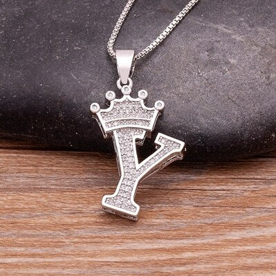 Elegant Silver Letter Pendant with Chain - Personalize Your Style