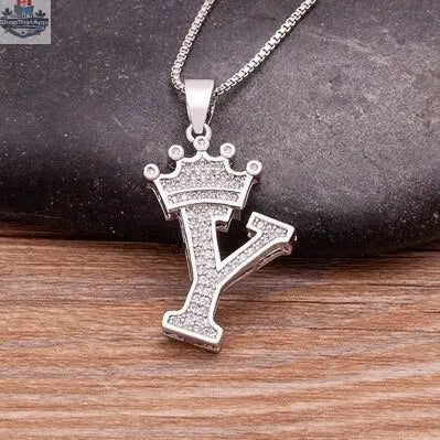 Elegant Silver Letter Pendant with Chain - Personalize Your Style - Shopthatapp.ca