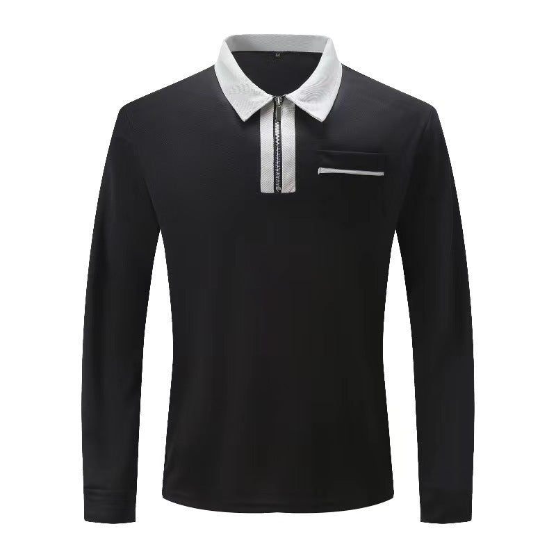 2024 Autumn Men's Zipper Polo Shirts - Trendy Long Sleeve Fashion - Shopthatapp.ca