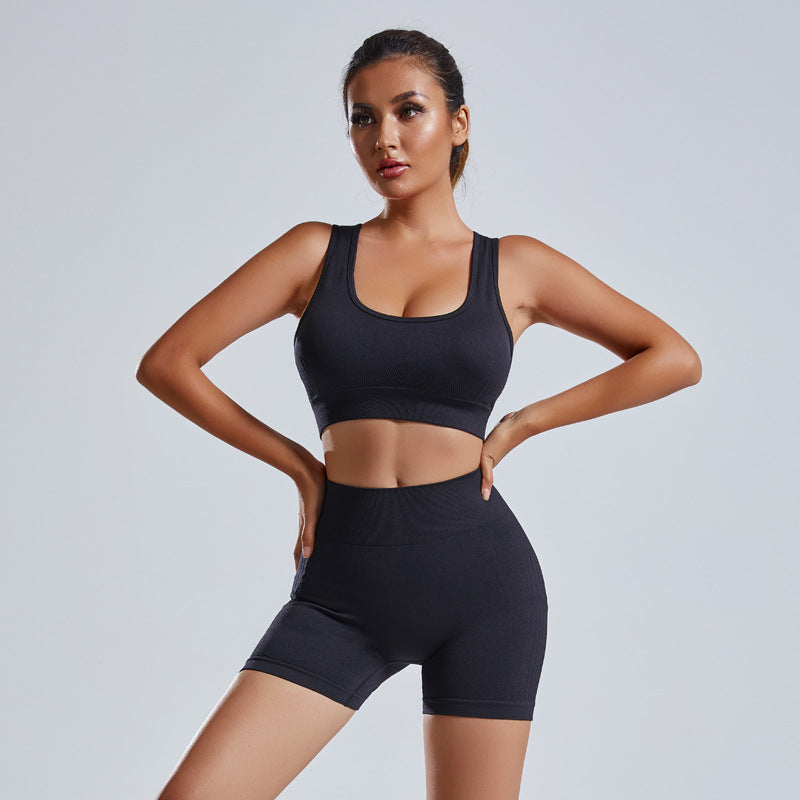 2pcs Yoga Set Women's Vest And Shorts - Shopthatapp.ca