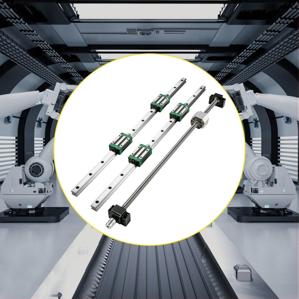 1Pcs RM1605-1000mm Ballscrew With BF12 BK12 Kit, Coupling, Slide Blocks Linear Guide Rail Set For DIY CNC Routers Lathes Mills