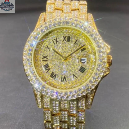 Men's Quartz Watch Full Diamond High End - Shopthatapp.ca