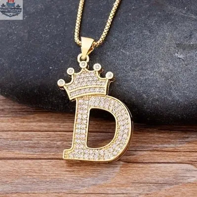 Letter Pendant with Chain - Gold - Shopthatapp.ca