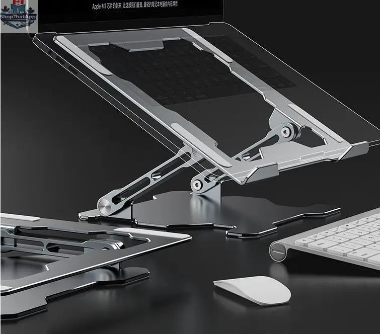 Adjustable Laptop Stand Portable Computer Stand Aluminum Alloy Laptop Riser Compatible Laptop Stand Holder - Shopthatapp.ca