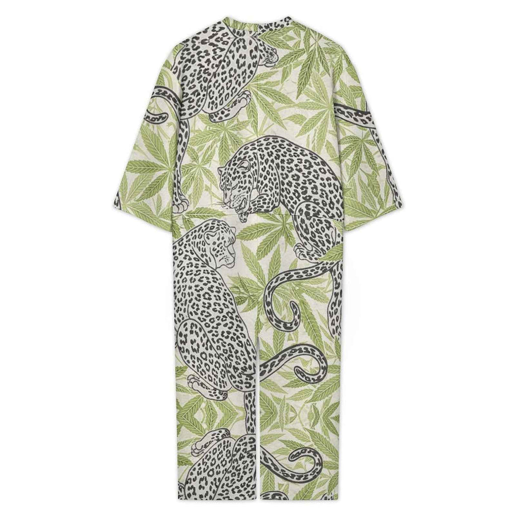 Leopard 3/4 Sleeve Jumpsuit