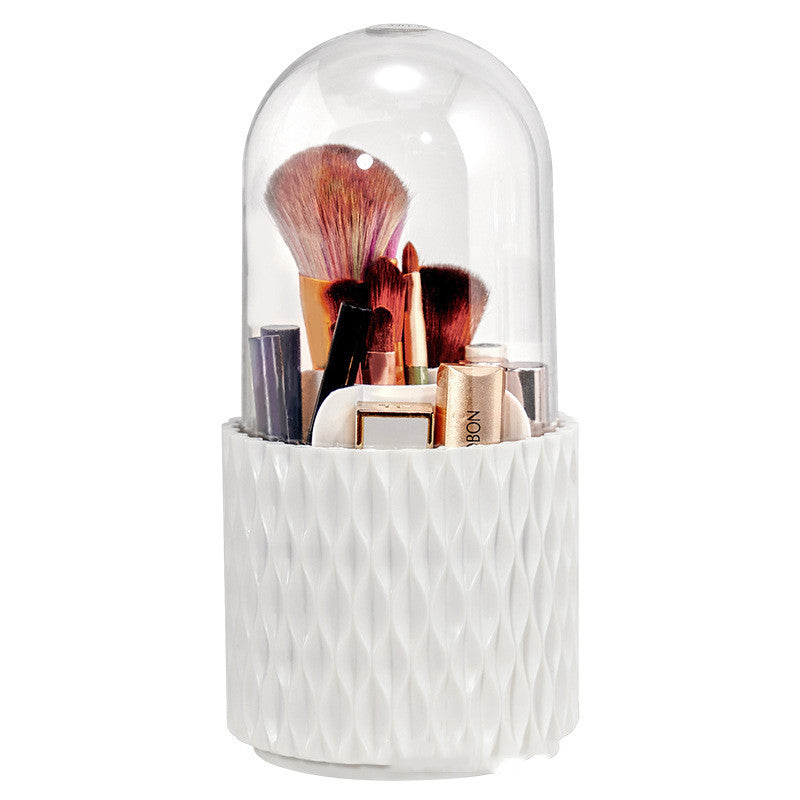 360 Rotating Makeup Brush Organizer with Large Capacity and Transparent Design - Shopthatapp.ca