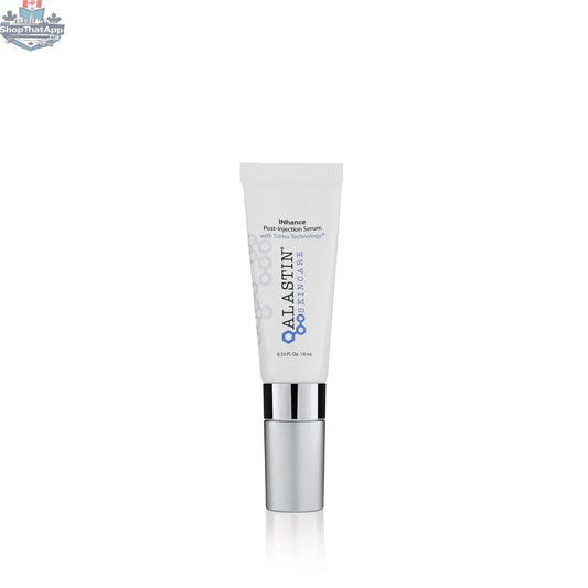Alastin INhance Serum for post-injection skin recovery, featuring a sleek bottle with a dropper in a skincare setting