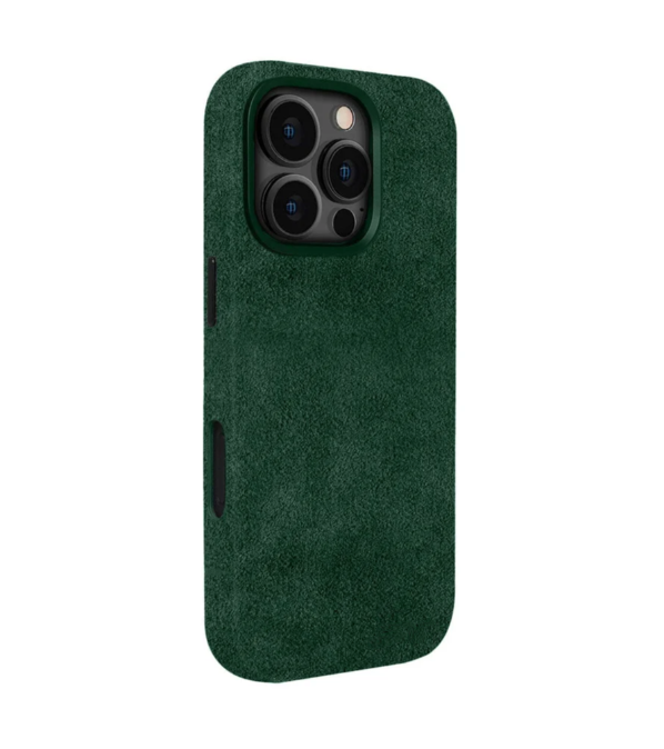 Green Alcantara Case For iPhone 16 Pro Max - Www.Shopthatapp.ca