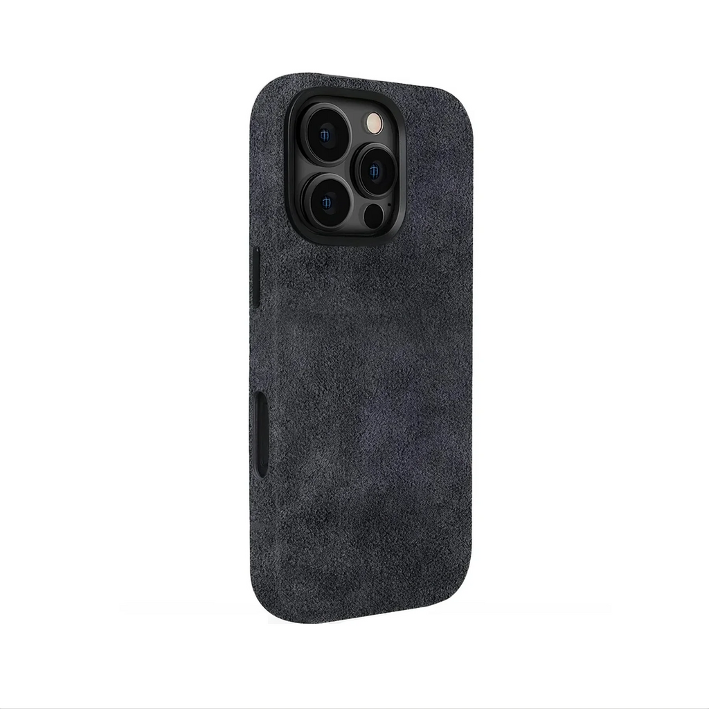 Grey Alcantara Case For iPhone 16 Pro Max - Www.Shopthatapp.ca