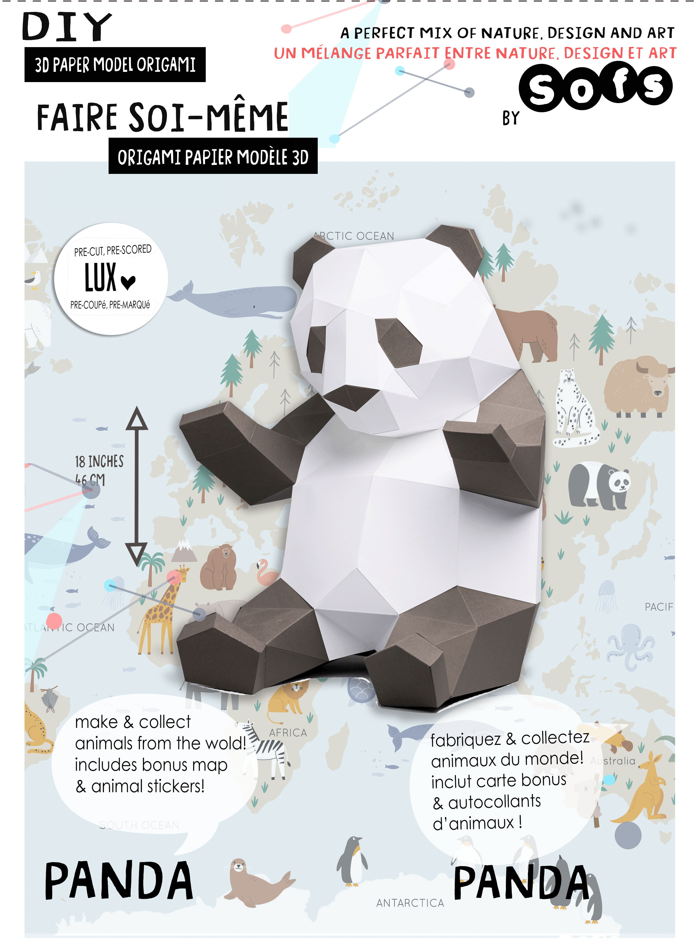 DIY Panda 3D Origami paper model Kit - Www.Shopthatapp.ca