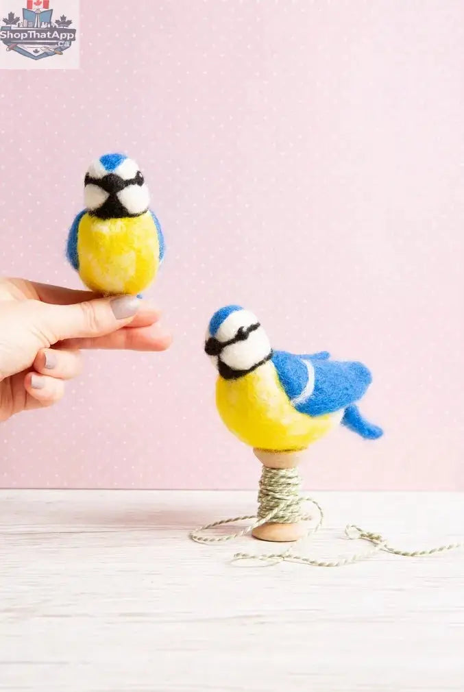Blue Tits Needle Felting Kit by Hawthorn Handmade, featuring detailed blue tit craft project from Art Noise felting collection.