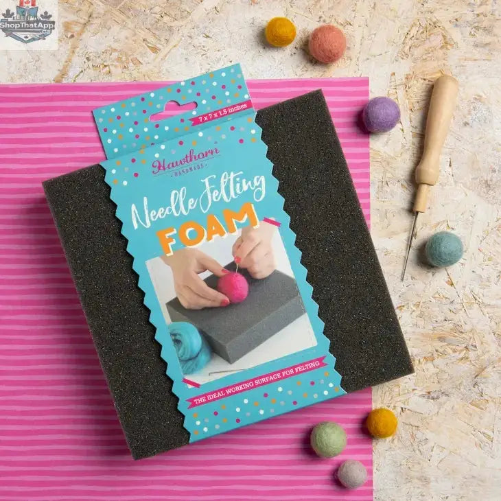 Hawthorn Handmade needle felting foam block by Art Noise, soft and dense foam for felting craft projects.