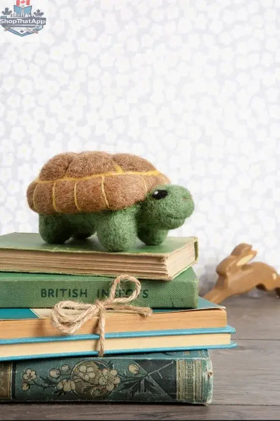 Art Noise Hawthorn Needle Felting Kit for creating a handmade tortoise craft with wool felting supplies and detailed instructions.