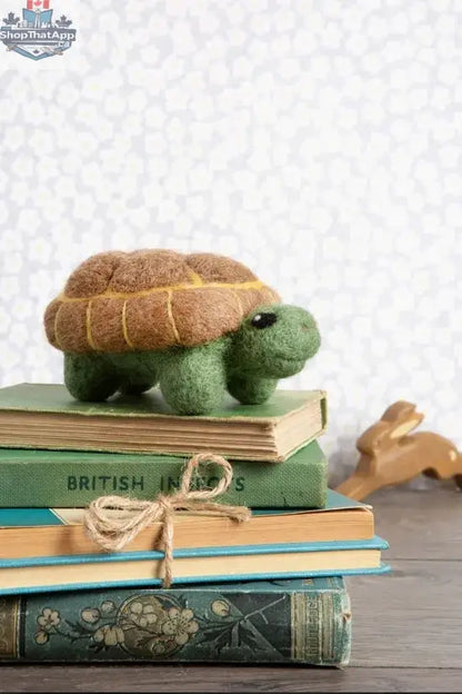 Art Noise Hawthorn Needle Felting Kit for creating a handmade tortoise craft with wool felting supplies and detailed instructions.
