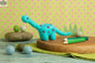 Hawthorn Diplodocus felted dinosaur mini kit by Art Noise, handmade needlecraft kit for creating a small Diplodocus dinosaur.