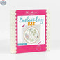 Hawthorn Handmade Winter Walk embroidery kit by Art Noise featuring colorful needlecraft materials and fabric for winter-themed embroidery.