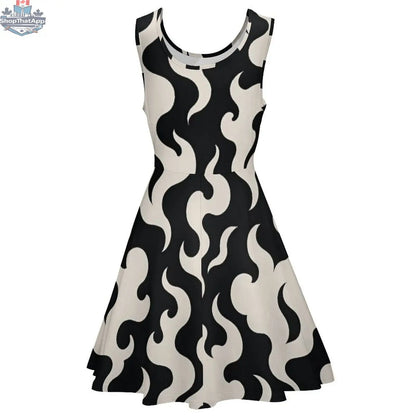 Jane Dope puff skater dress featuring a fitted bodice and flared skirt, displayed on a hanger against a plain background.