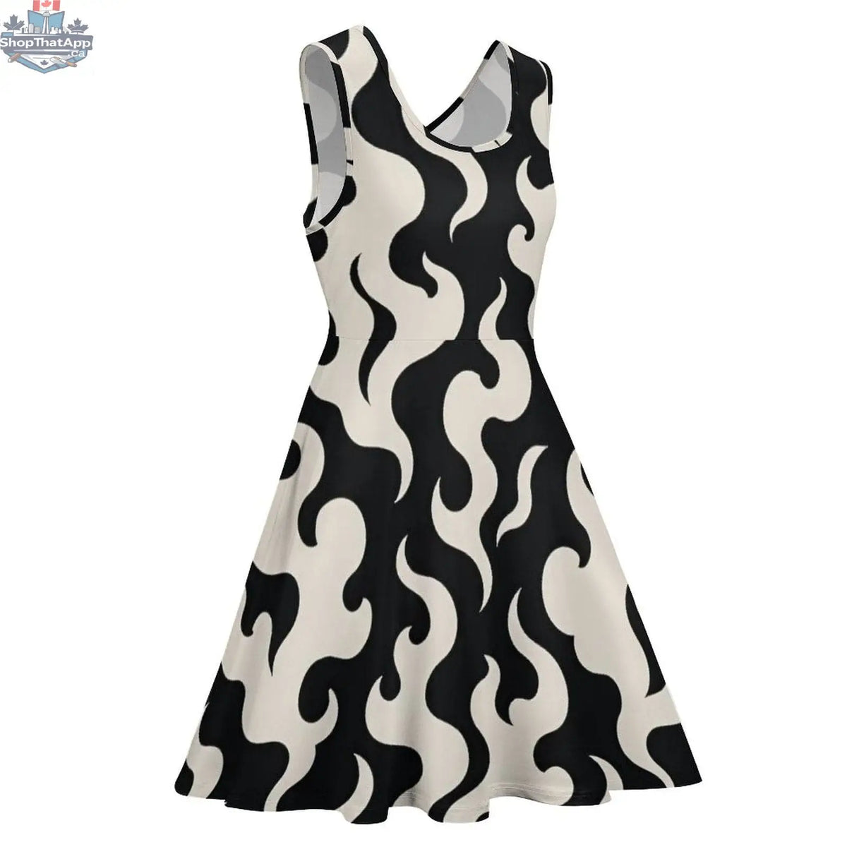 Jane Dope puff skater dress featuring a fitted bodice and flared skirt in vibrant fabric, perfect for casual or semi-formal wear.