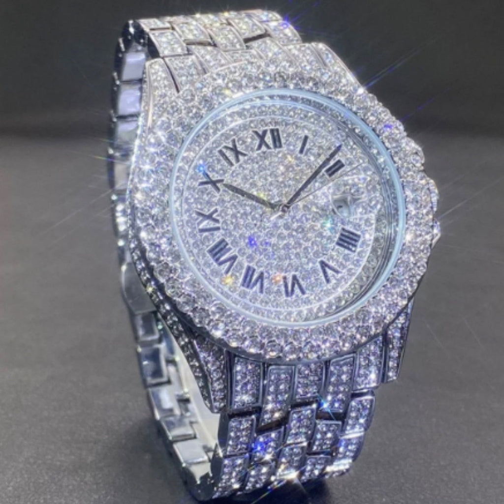 Men's Quartz Watch Full Diamond High End