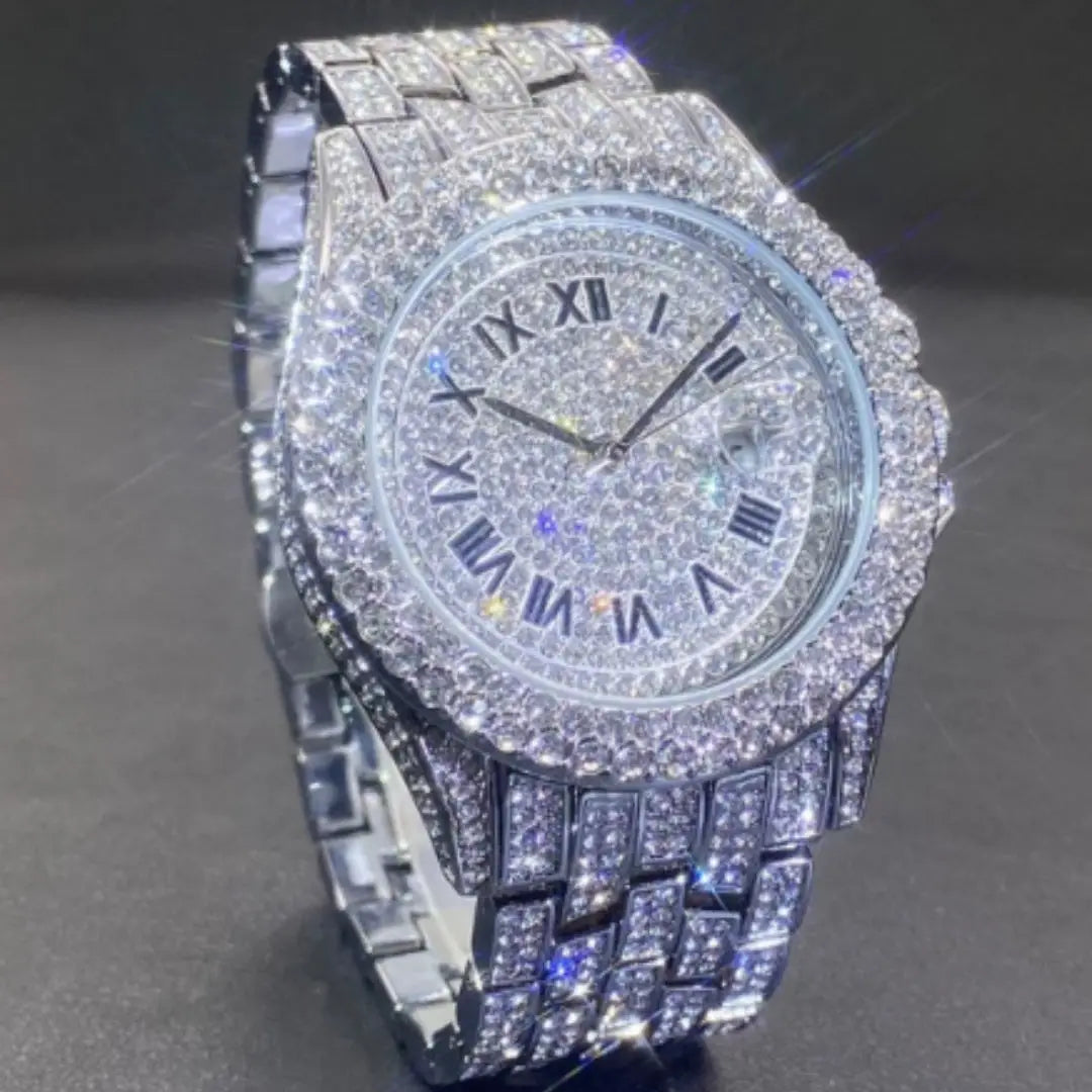 Men's Quartz Watch Full Diamond High End - Shopthatapp.ca