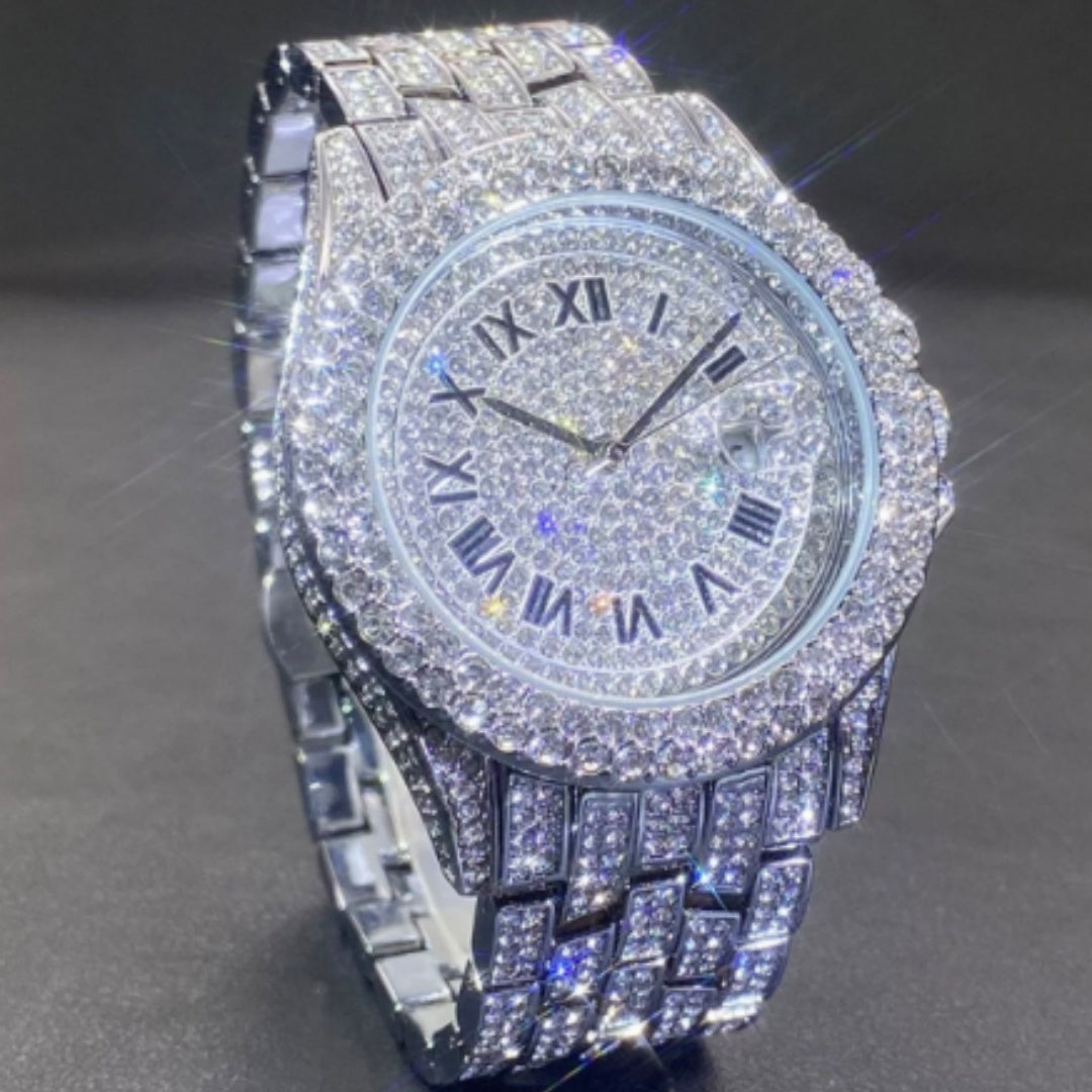 Men's Quartz Watch Full Diamond High End