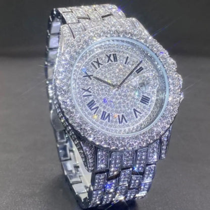 Men's Quartz Watch Full Diamond High End - Shopthatapp.ca