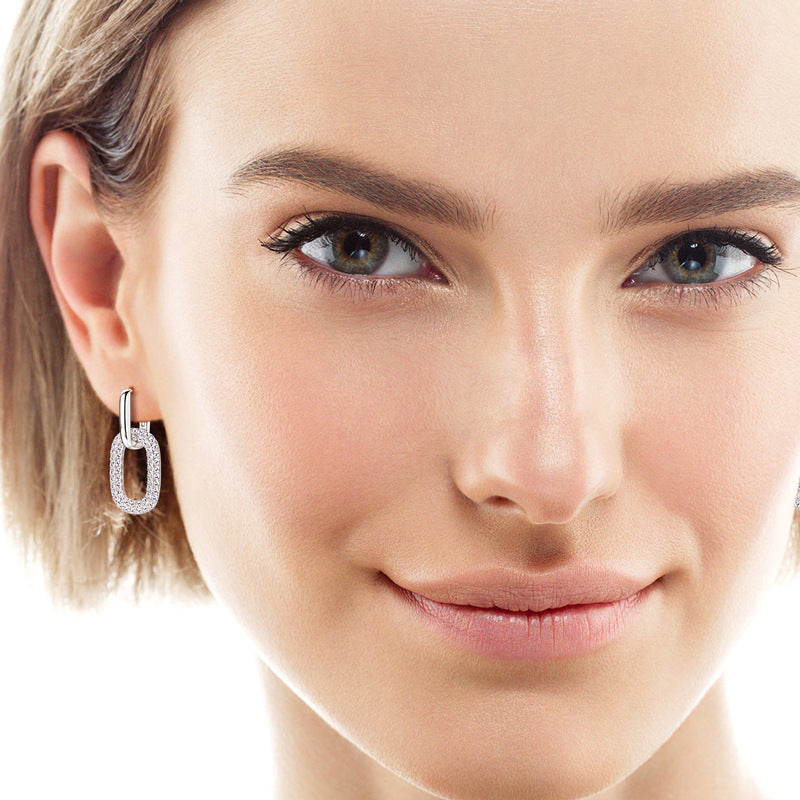 2.16 Carat Moissanite Silver Earrings in 925 Sterling Silver - Shopthatapp.ca