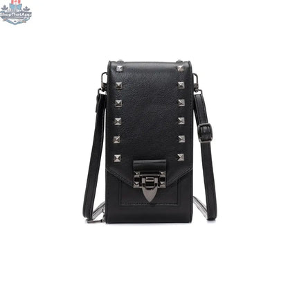 Rivet Design Shoulder Bags Mobile Phone Handbag Solid Color Crossbody Bags Women - Shopthatapp.ca
