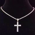 Elevate Your Style with the Silver Cross Rope Chain Necklace