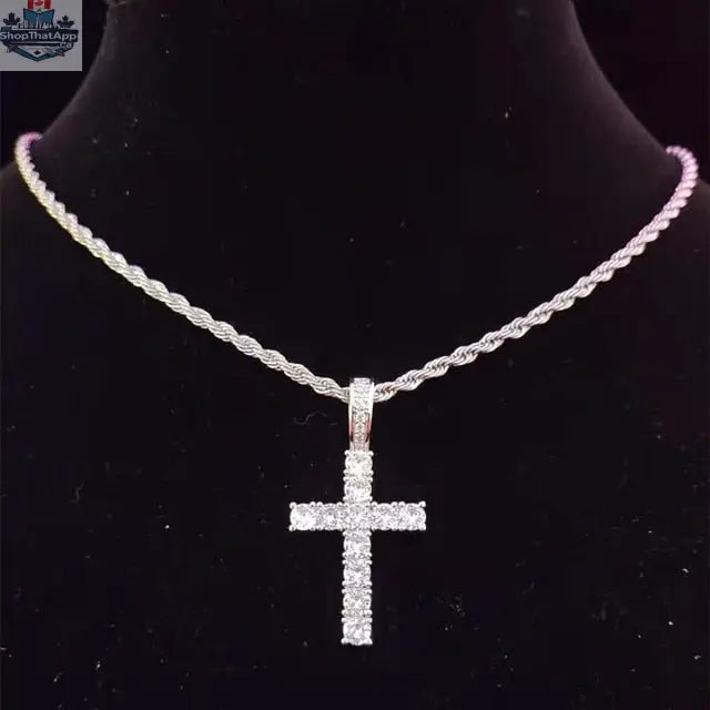 Elevate Your Style with the Silver Cross Rope Chain Necklace - Shopthatapp.ca