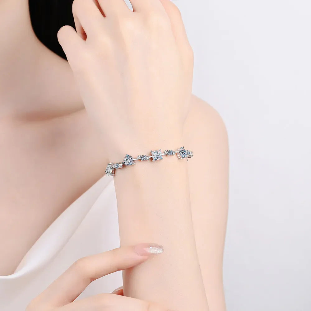 6.2 Carat Moissanite Sterling Silver Bracelet in 925 Silver - Shopthatapp.ca