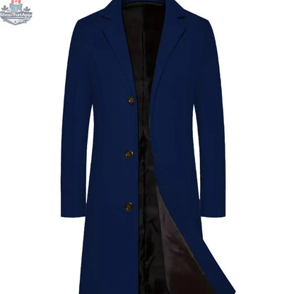 Men's Casual Extended Above The Knee Woolen Trench Coat - Shopthatapp.ca