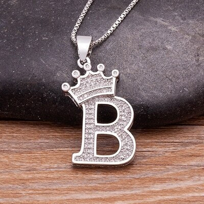 Elegant Silver Letter Pendant with Chain - Personalize Your Style