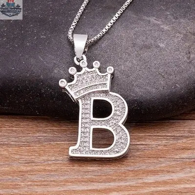 Elegant Silver Letter Pendant with Chain - Personalize Your Style - Shopthatapp.ca