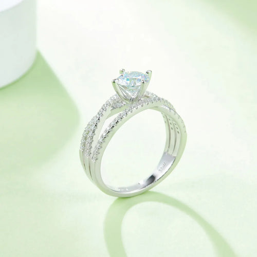 1 Carat Moissanite 925 Sterling Silver Ring for Elegant Style and 18K Gold Bubble Letter Earrings - Shopthatapp.ca