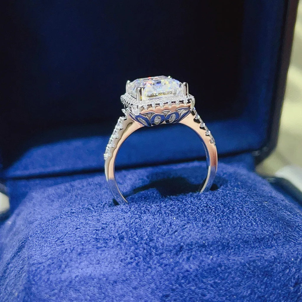 5 Carat Moissanite Silver Ring in 925 Sterling Silver - Shopthatapp.ca