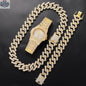 Elevate Your Style with the Gold Cuban Link Chain Set - 20MM Bracelet & Watch Combo - Shopthatapp.ca