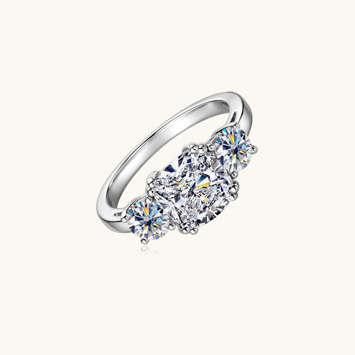 3.5 Carat Moissanite Sterling Silver Ring in 925 Silver - Shopthatapp.ca