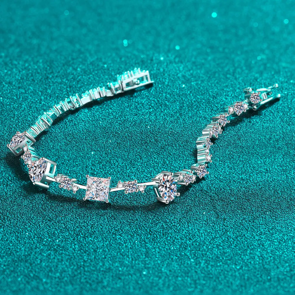 6.2 Carat Moissanite Sterling Silver Bracelet in 925 Silver - Shopthatapp.ca