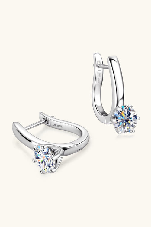 2 Carat Moissanite Sterling Silver Earrings in 925 Sterling Silver - Shopthatapp.ca
