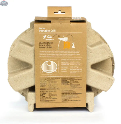 Portable Biolite CampStove grill by Dc Tackle & Outdoor Supply for camping, shown from the back with grilling surface and compact design.