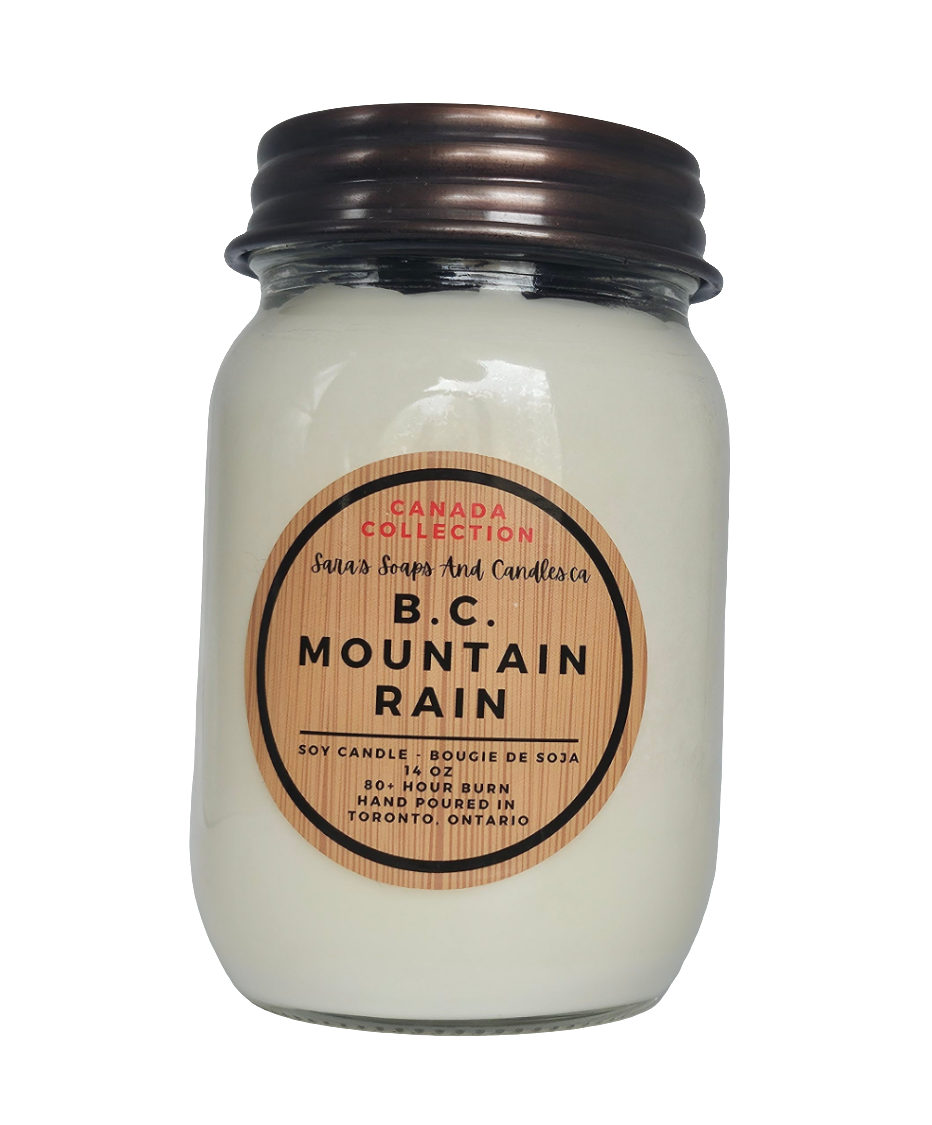 BC Mountain Rain Soy Candle - 14oz - Shopthatapp.ca
