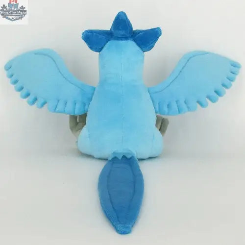 Soft Articuno S plush toy from Banana Games & Hobby's Pocket Monsters collection, featuring detailed embroidery and vibrant colors.