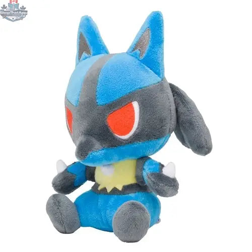 Soft Lucario Pokémon plush toy by Banana Games & Hobby, featuring a cuddly, detailed Pokémon doll for fans and collectors.