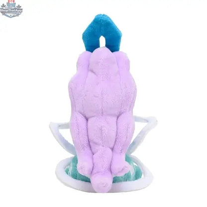 Detailed image of a 245 Suicune Pokémon fit model figure by Banana Games & Hobby, showcasing its blue and white design and detailed features.