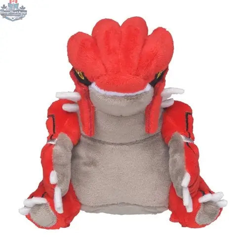 Detailed image of a Groudon Pokémon figure by Banana Games & Hobby, showcasing its vibrant colors and detailed sculpting.
