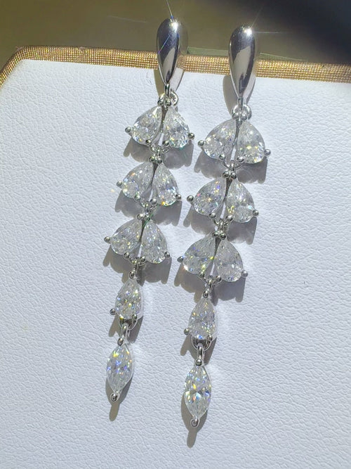 6 Carat Moissanite Earrings in 925 Sterling Silver Bar Design - Shopthatapp.ca