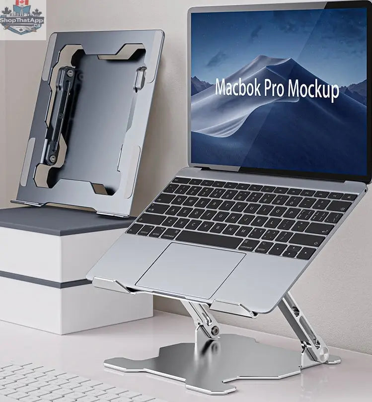 Adjustable Laptop Stand Portable Computer Stand Aluminum Alloy Laptop Riser Compatible Laptop Stand Holder - Shopthatapp.ca