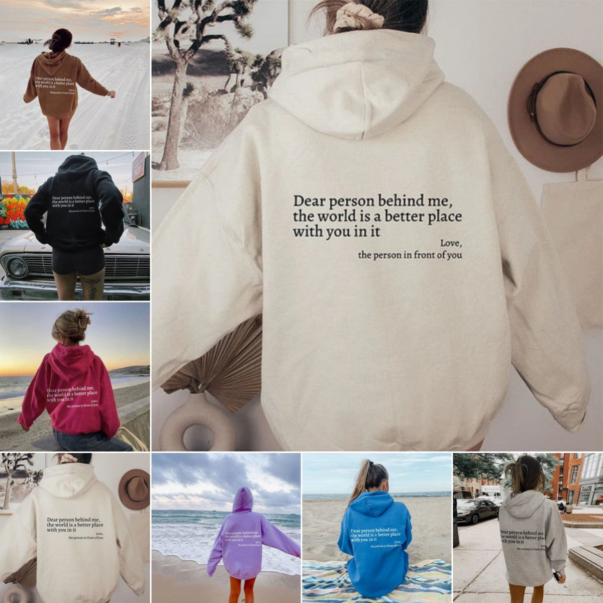 Women's Plush Letter Printed Kangaroo Pocket Hoodie | Cozy Pullover